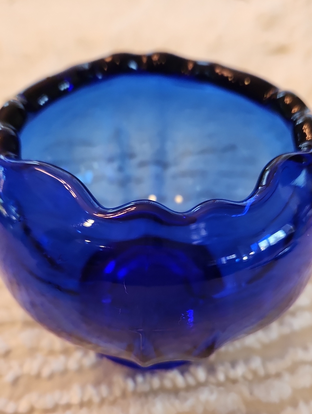 Fenton Cobalt Blue Glass Decorative Bowl - Home Art Accent